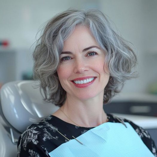 Smiling patient in dental chair